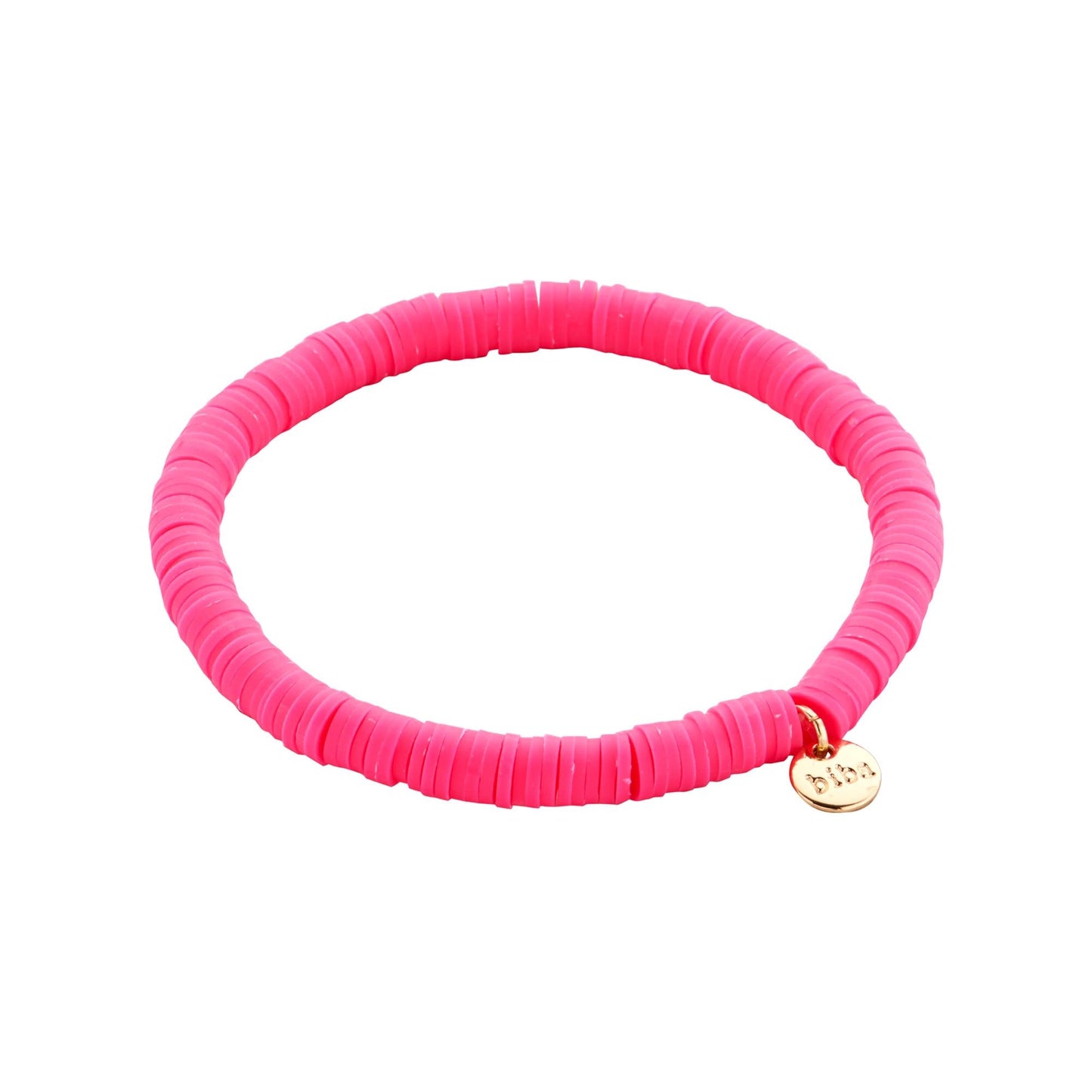 Biba: armbandje clay - fluo roze