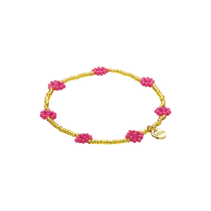 Biba: armbandjes op elastiek bloemetjes