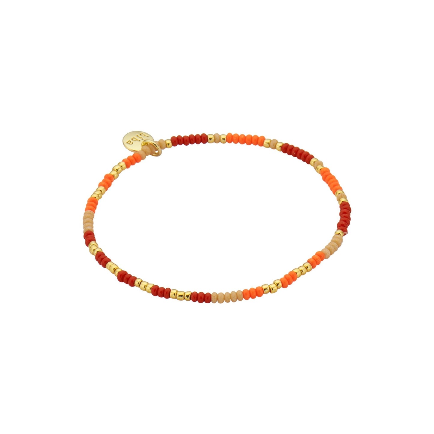 Biba: armband pareltjes op elastiek oranje