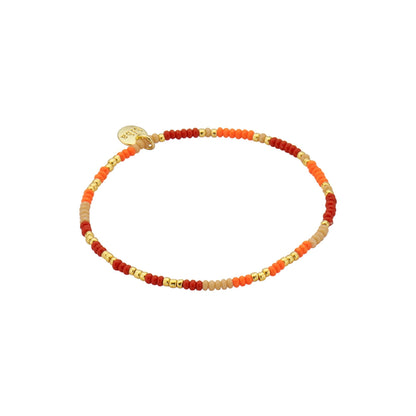 Biba: armband pareltjes op elastiek oranje