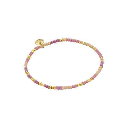 Biba: armband pareltjes op elastiek lila