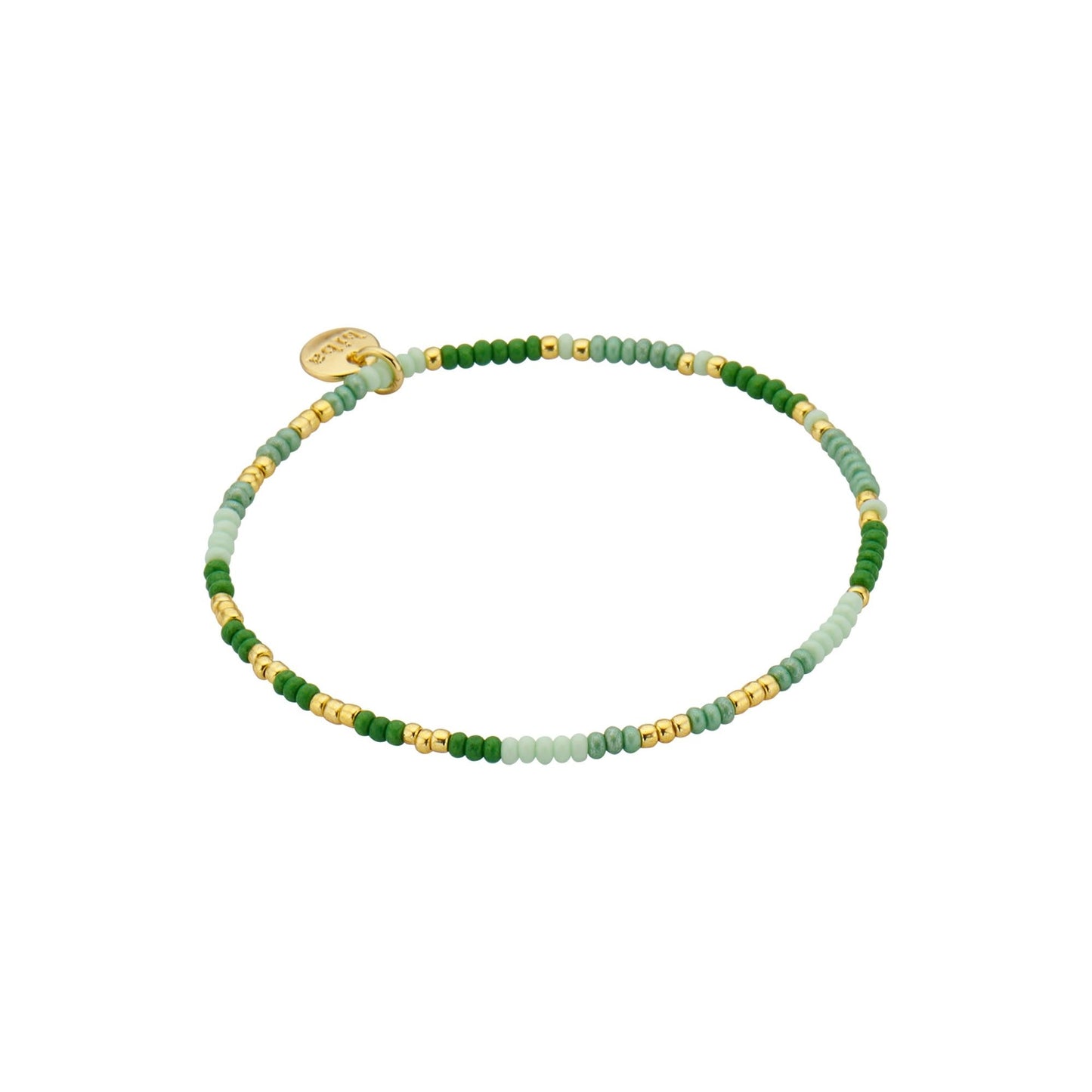 Biba: armband pareltjes op elastiek groen