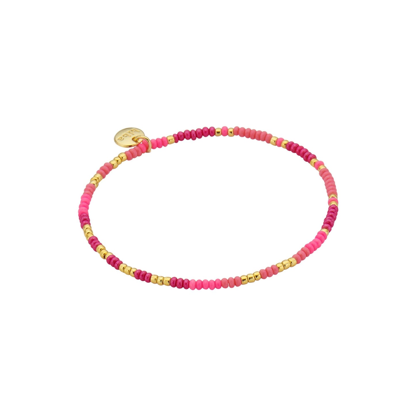 Biba: armband pareltjes op elastiek roze