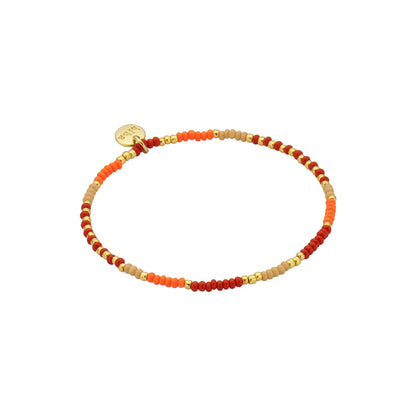 Biba: armband pareltjes op elastiek oranje