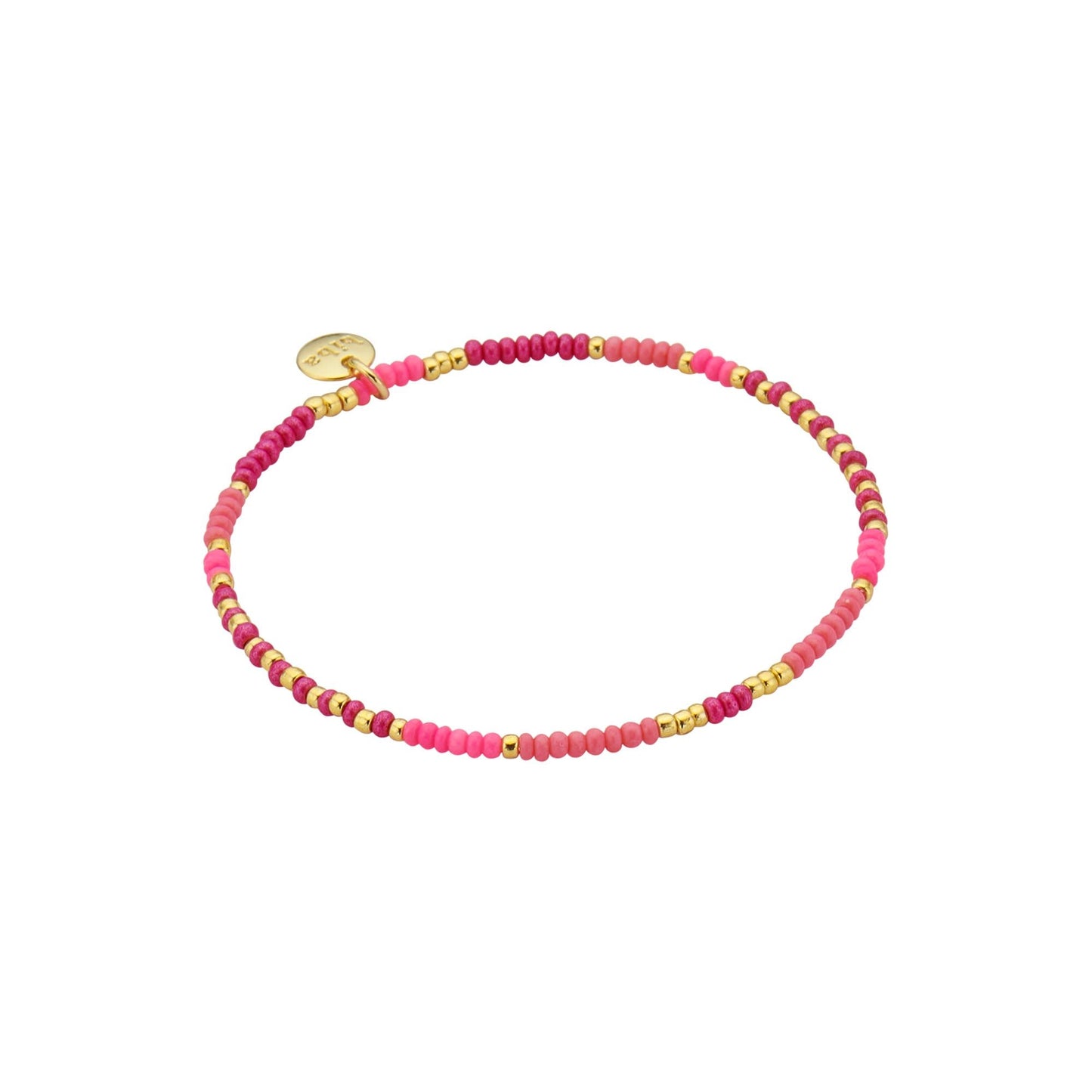 Biba: armband pareltjes op elastiek roze