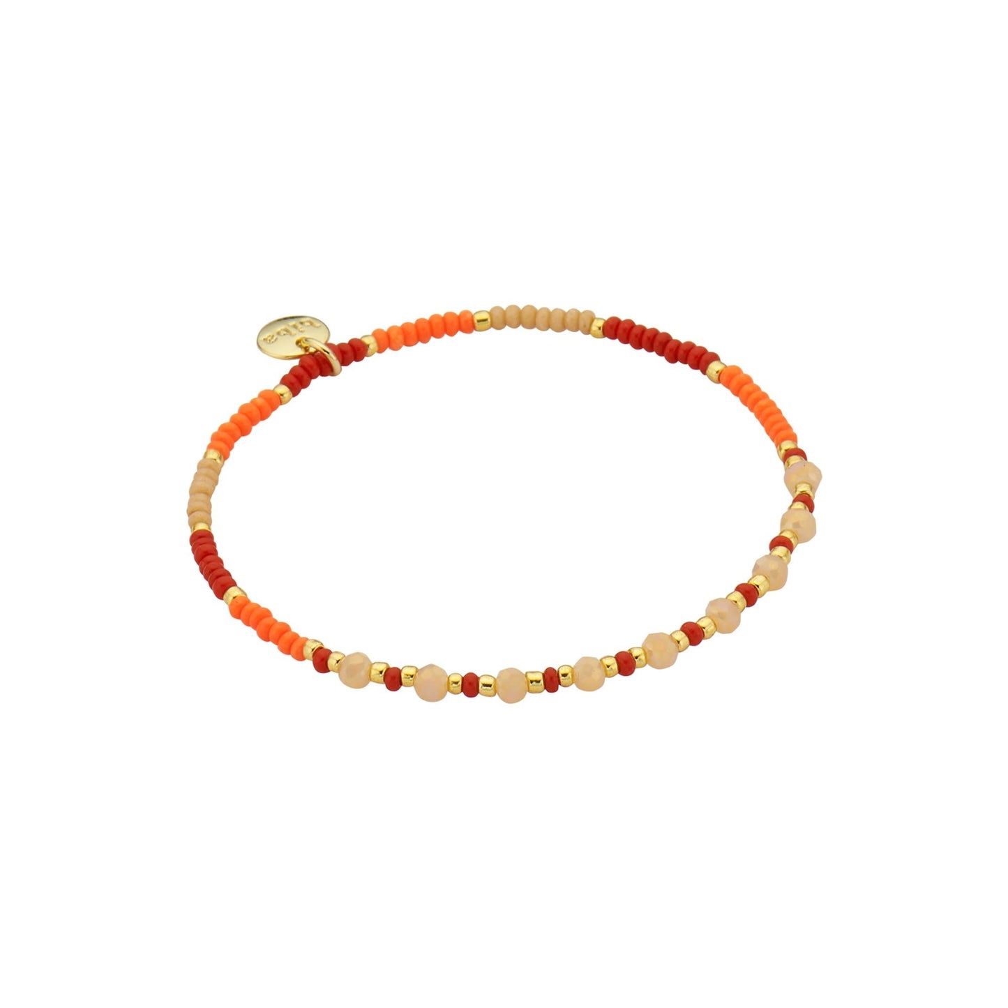 Biba: armband pareltjes op elastiek oranje