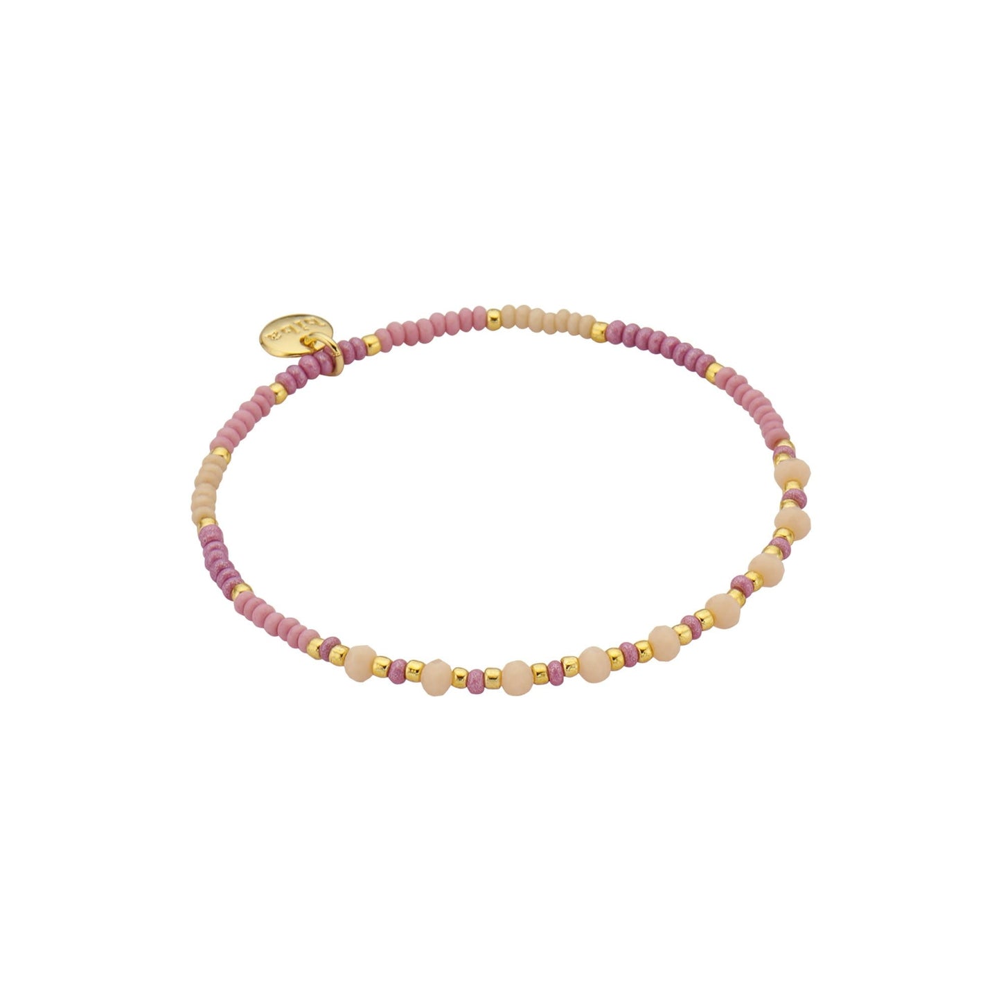 Biba: armband pareltjes op elastiek lila