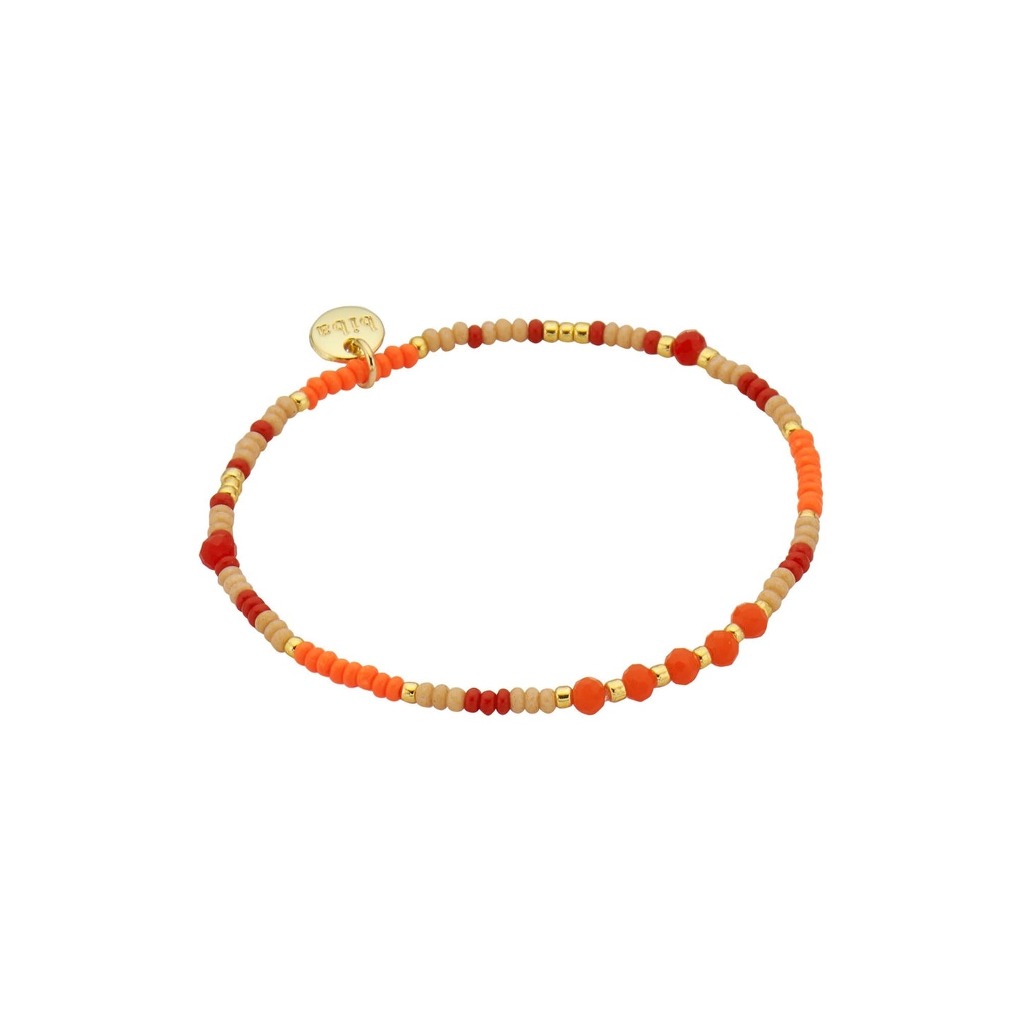 Biba: armband pareltjes op elastiek oranje