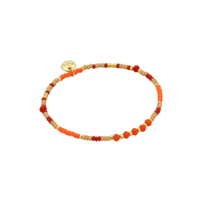 Biba: armband pareltjes op elastiek oranje