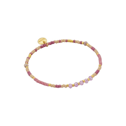 Biba: armband pareltjes op elastiek lila