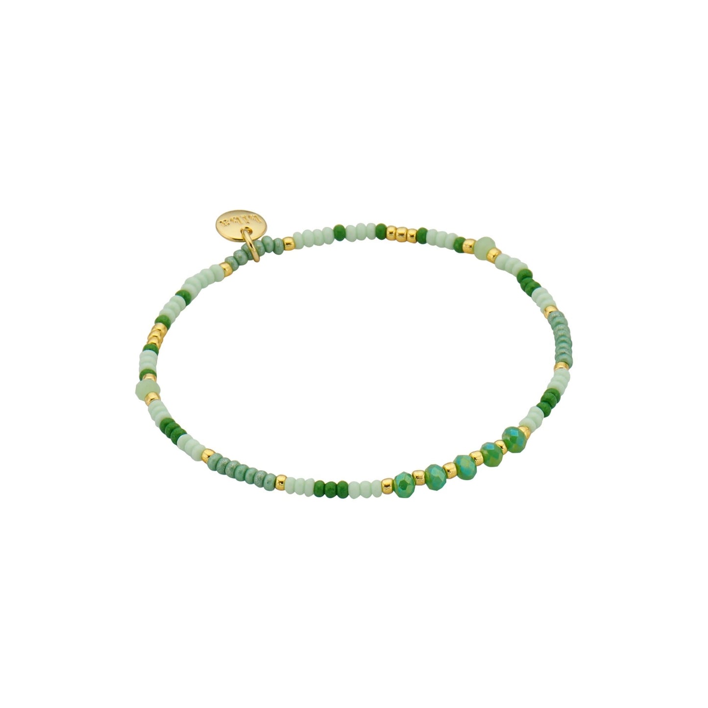 Biba: armband pareltjes op elastiek groen