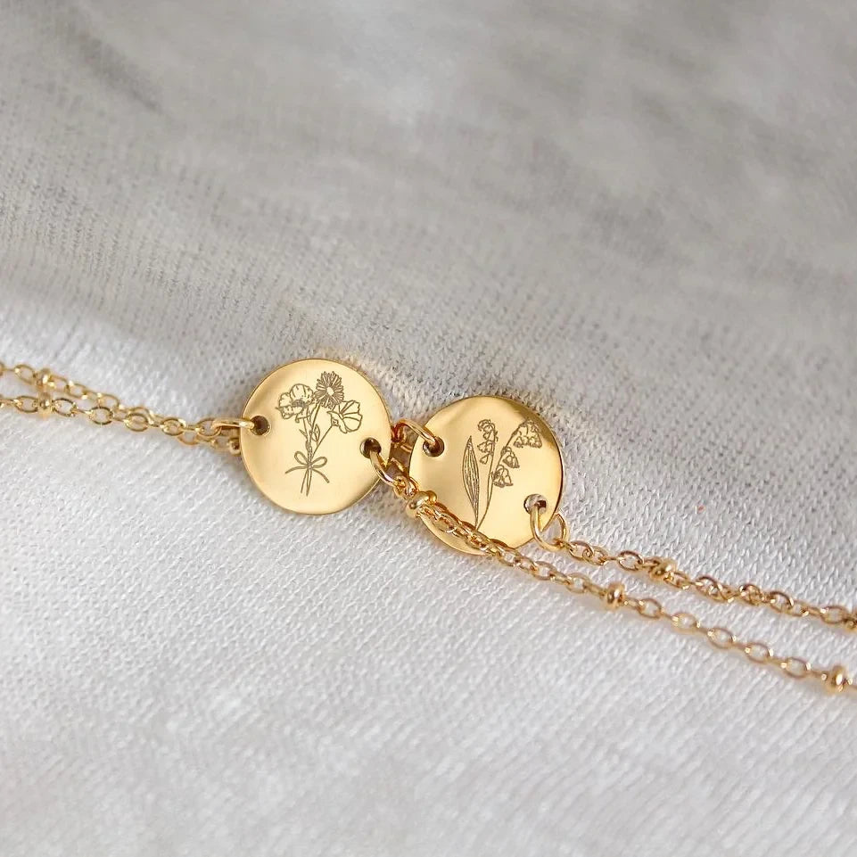 Gouden geboortebloem armband • een persoonlijk cadeau met betekenis