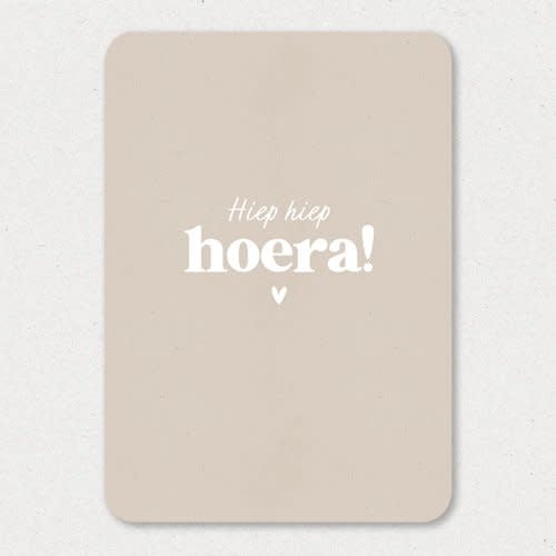 Liefz: kaart a6 - hiep hiep hoera! (beige)