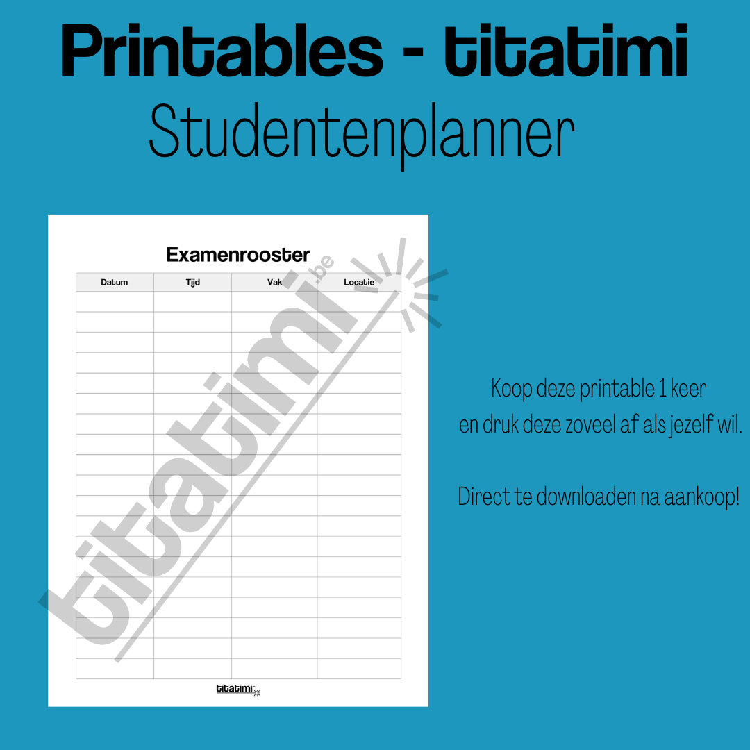 titatimi - printable - bundel studentenplanner