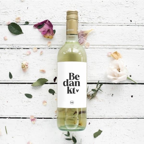 Liefz: Fles etiket | Bedankt