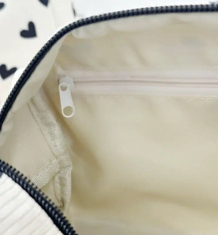 Winkeltje van Anne: Toilettas | Hartjes | Ribstof | Medium