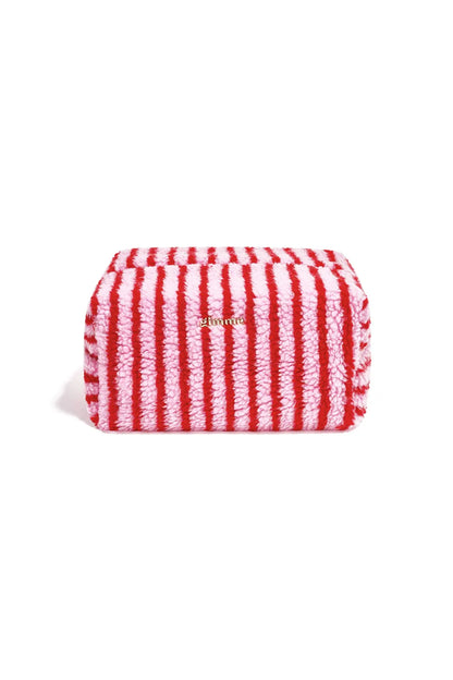 Teddy make-up tas met strepen - rood