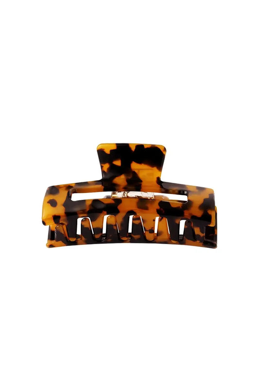 Yehwang: haarclip 8.5 cm print - bruin