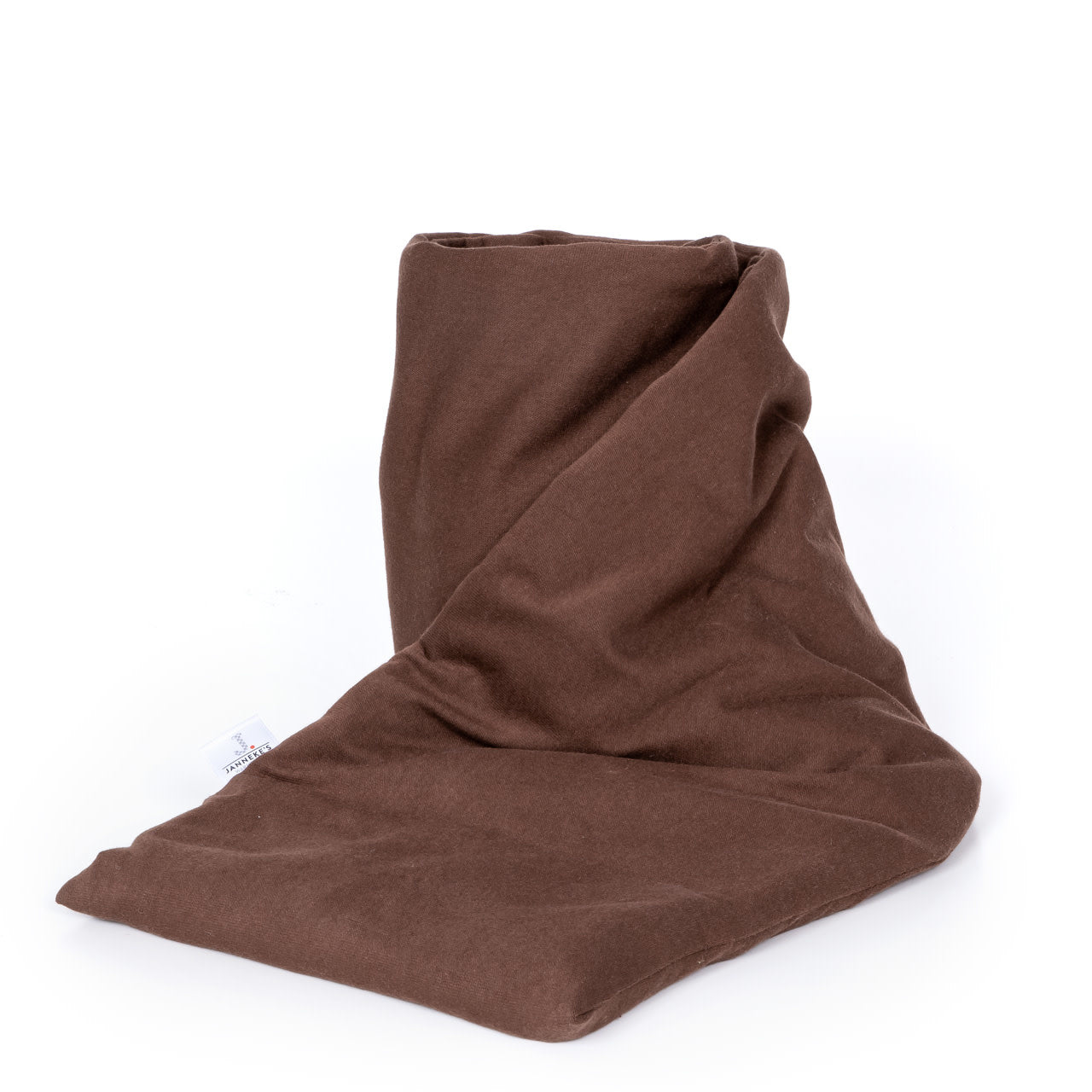 Janneke's Warmtesjaal  jersey chocola  | biologisch lijnzaad