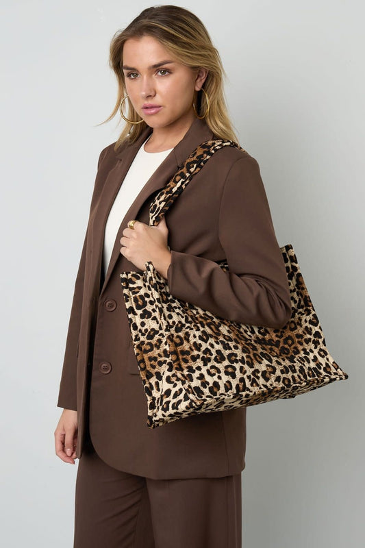 Yehwang: handtas tatebag katoen - luipaardprint