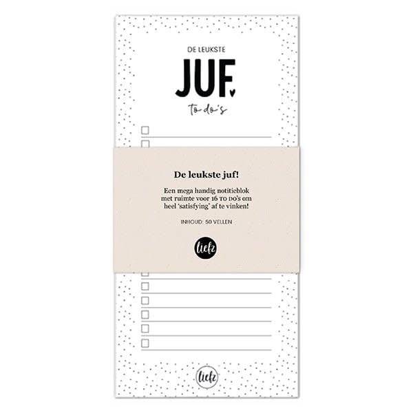 Liefz: Notitieblok | To do's | De leukste juf