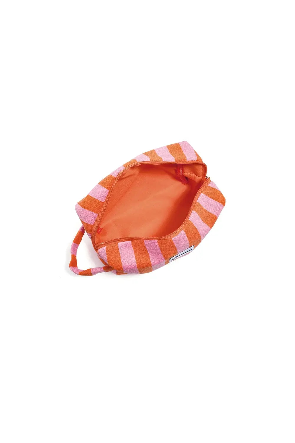 Yehwang: Make-up tasje badstof  met strepen - roze/oranje