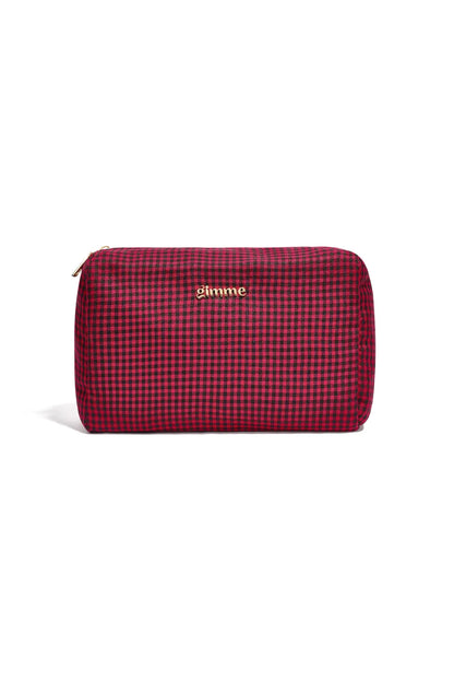 Make-up tas met ruitjes - rood