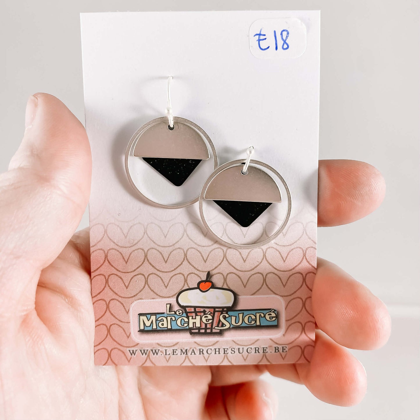 Le marché sucré:  oorbellen - zwart en zilver
