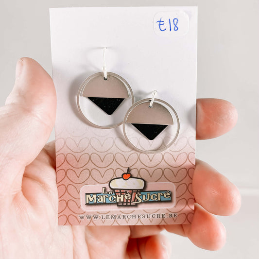 Le marché sucré:  oorbellen - zwart en zilver