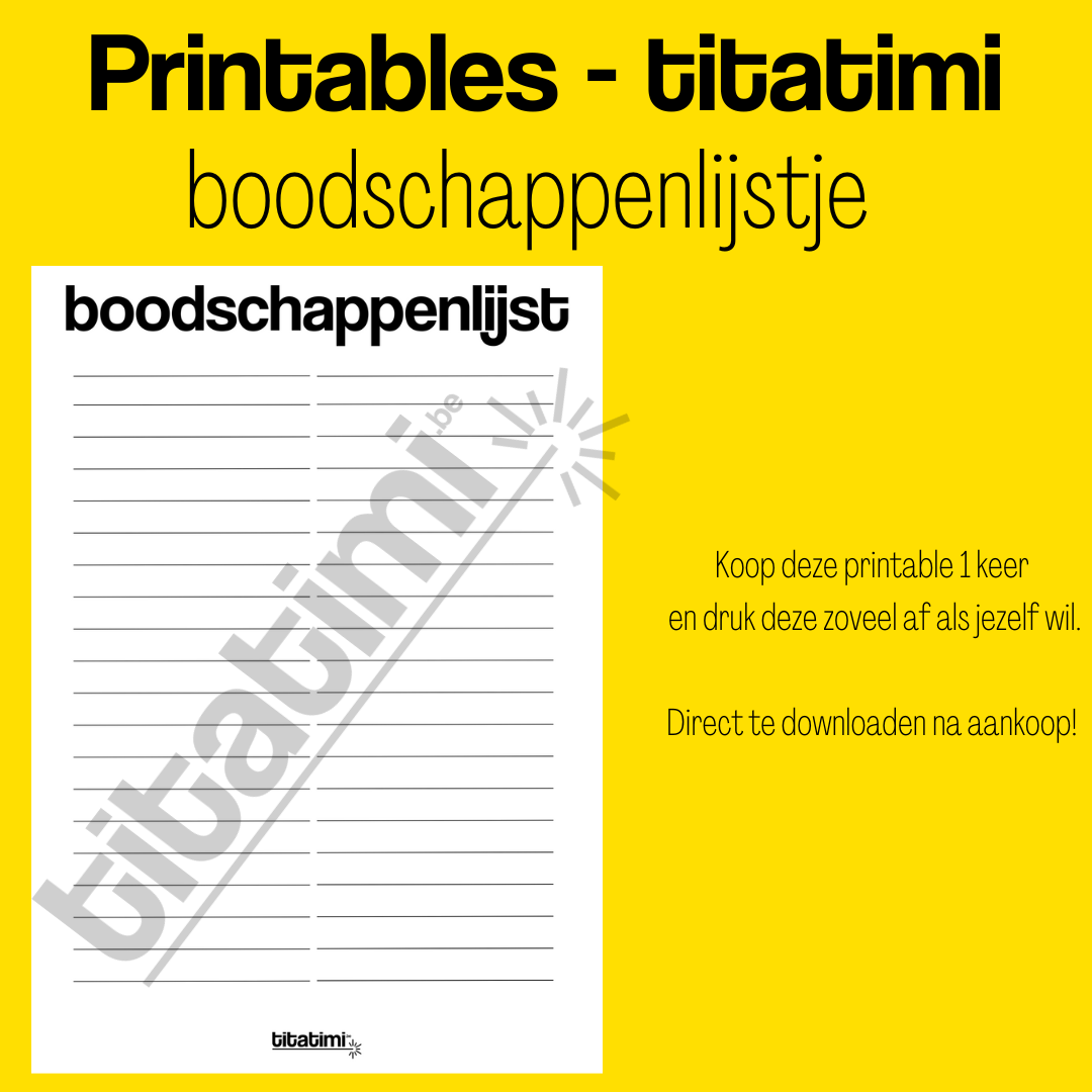 titatimi - printable - bundel maaltijdplanners