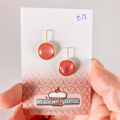 Le marché sucré: oorbellen goud en roze