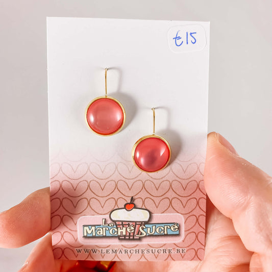 Le marché sucré: oorbellen goud en roze