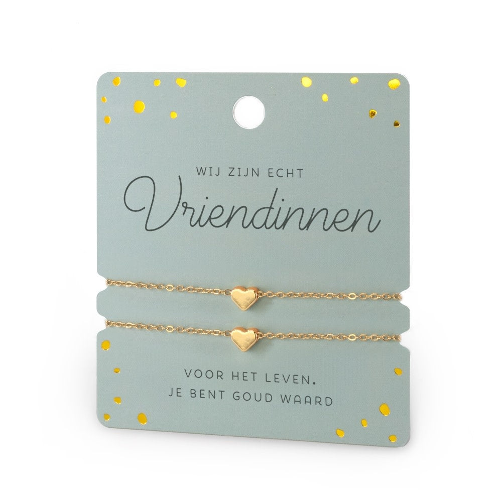 Miko: Hart armband - dubbel - vriendin