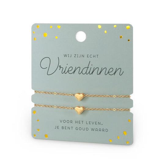 Miko: Hart armband - dubbel - vriendin