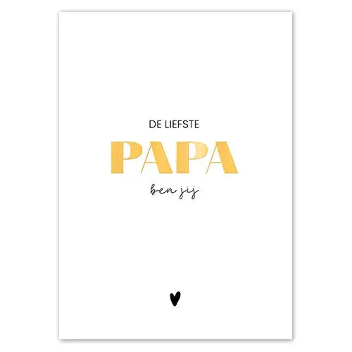 Liefz: Kaart a6 | De liefste papa ben jij | Goudfolie