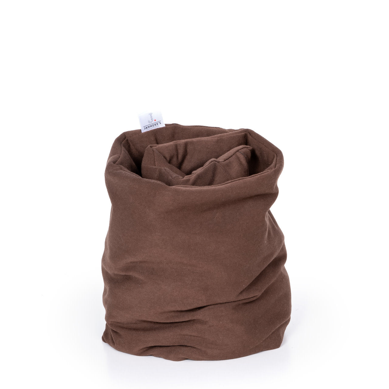 Janneke's Warmtesjaal  jersey chocola  | biologisch lijnzaad