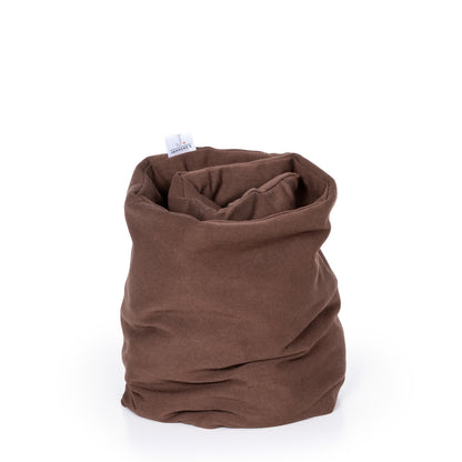 Janneke's Warmtesjaal  jersey chocola  | biologisch lijnzaad