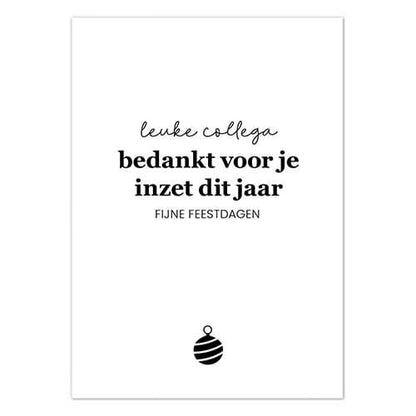 Liefz: Kerstkaart | Leuke collega bedankt voor je inzet
