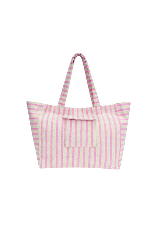 Yehwang: Shopper (01) - badstof - grijs/roze