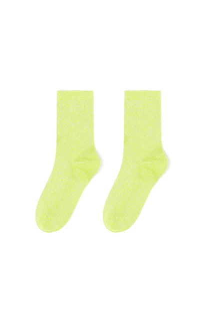 Yehwang: set van 3 paar glitter sokken - paars