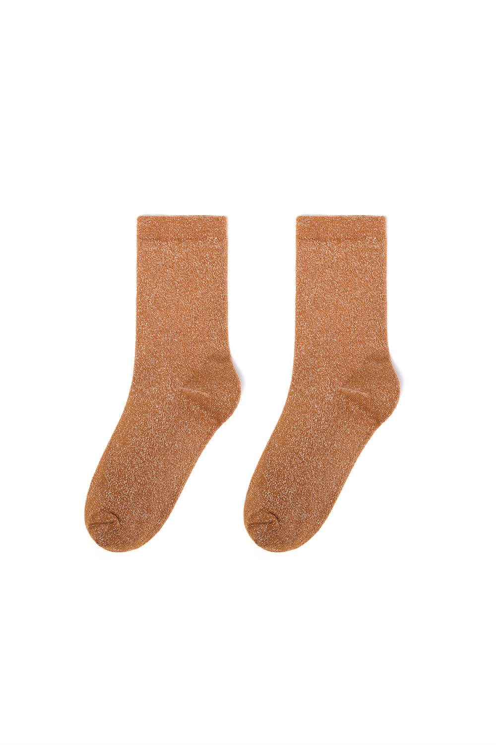 Yehwang: set van 3 paar glitter sokken - oranje
