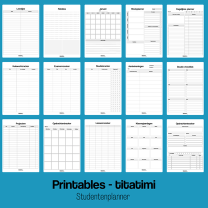 titatimi - printable - bundel studentenplanner