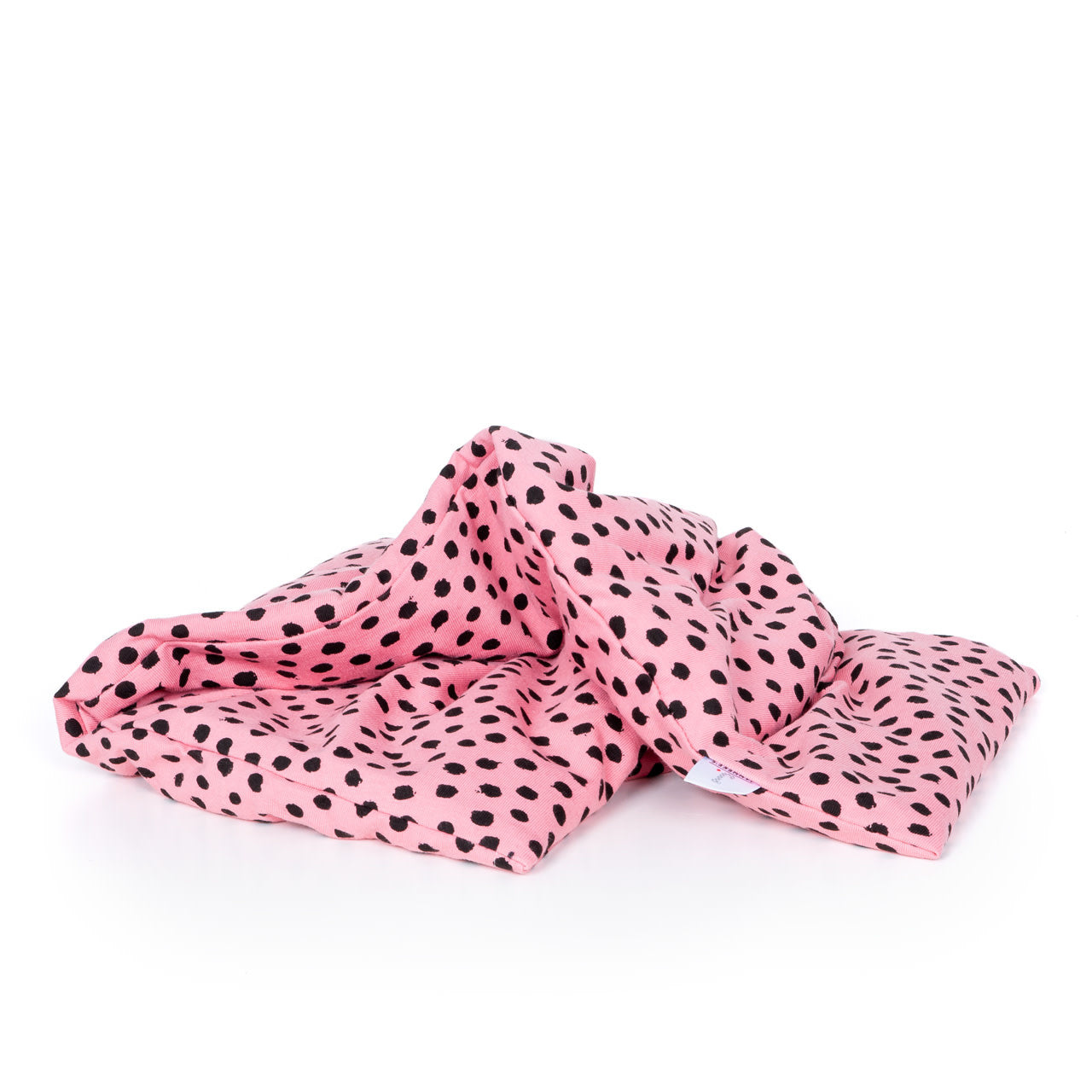 Janneke's Warmtesjaal  jersey stip roze | biologisch lijnzaad
