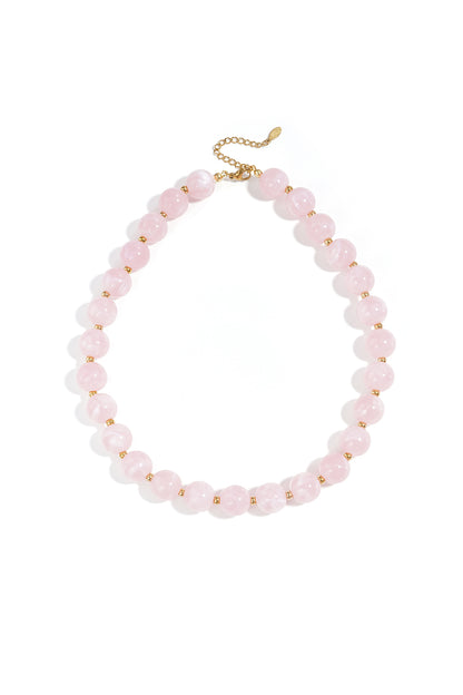 Kralenketting met goude kraaltjes 13.5mm
