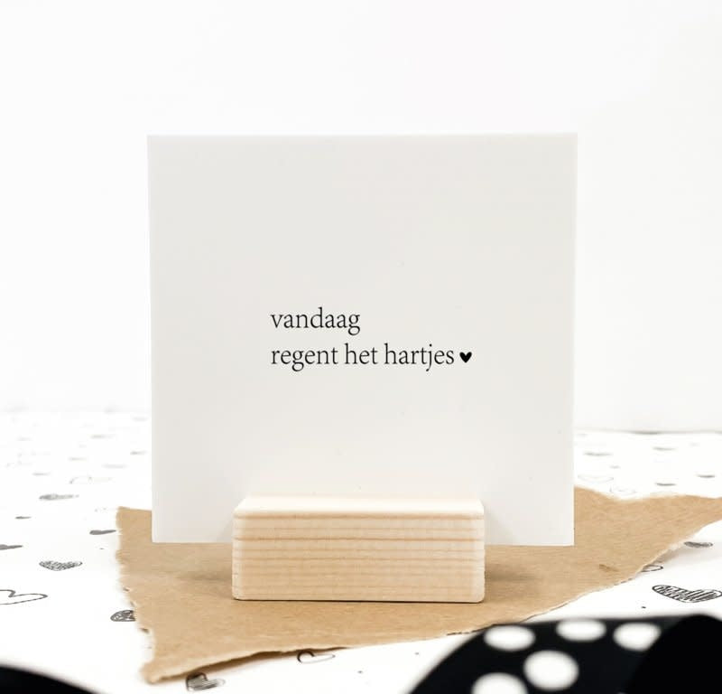 Winkeltje van Anne Quote blockie | Vandaag regent het hartjes