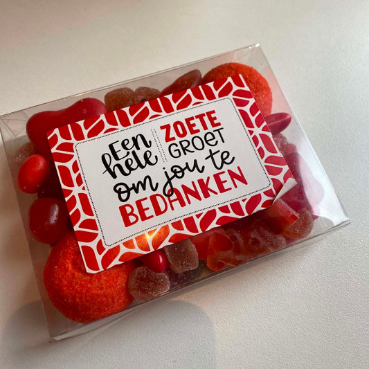 Zoete groetjes: snoepjes - bedanken