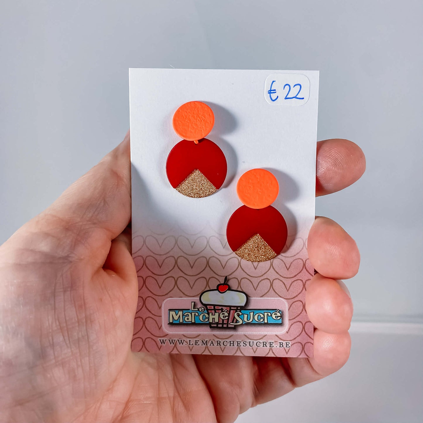 Le marché sucré: oorbellen - fluo oranje, bordeaux en rosé goud