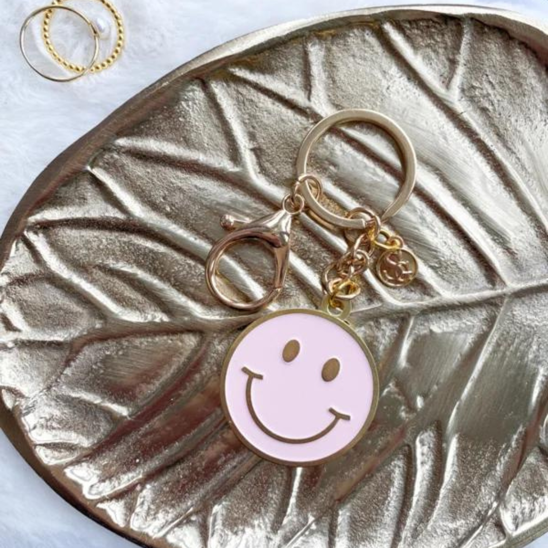 Stationery & gift Sleutelhanger | Smiley| Roze