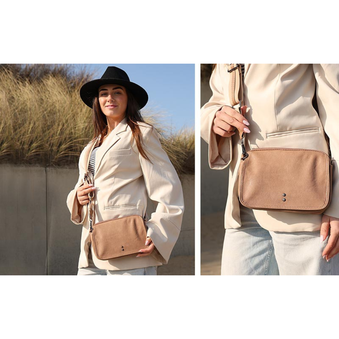 I'm dutch: Handtas - schoudertasje Madrid - Camel
