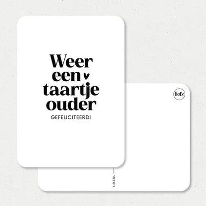 Liefz: kaart a6 - Weer een taartje ouder